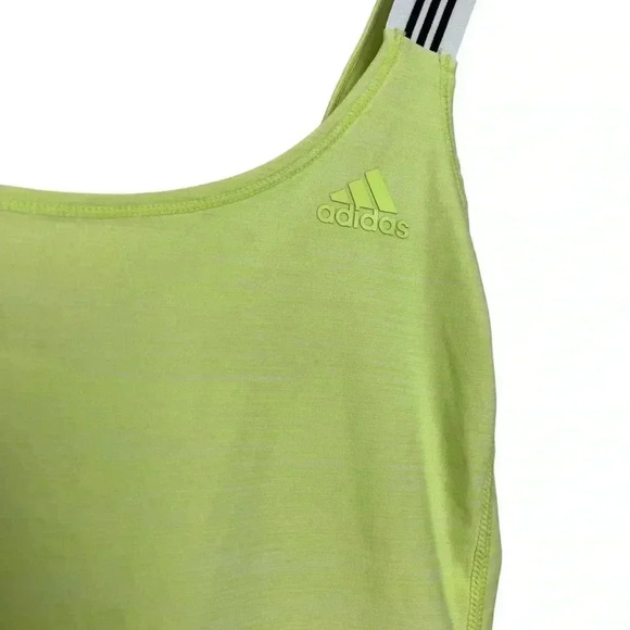 Adidas Neon Green Workout Tank Black and White Stretchy Straps | Size Small - Picture 2 of 7